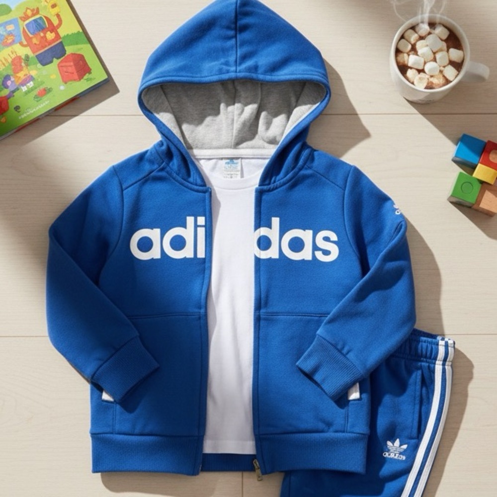 Adidas Kids Royal Blue Zip-Up Hoodie & Pants